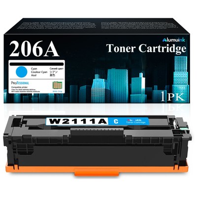 Compatible 206A Cyan W2111A Toner with Chip for HP M255 M255dw M283 MFP Printer