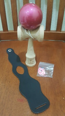 KING KENDAMA CLASSIC ORIGINAL SOLID WOOD / PINK 7'' IN 5 OZ LEATHER HOLDER SILK 