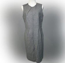 Banana Republic PLEAT NECK FLANNEL DRESS. Gray professional dress. Work dress