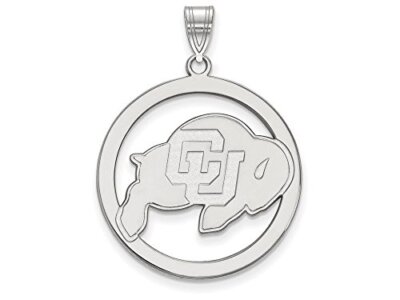 LogoArt SS021UCO Sterling Silver LogoArt University of Colorado L Pendant in Cir