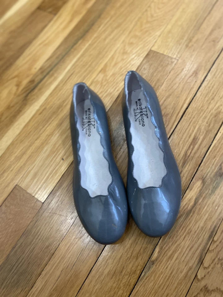 Zapatos erika fabiano talla 35 charol gris borde festoneado Hecho en Italia Foto 4 de 4