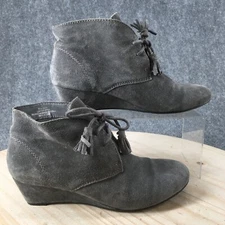 Crown Vintage Boots Womens 8.5 M Spark Tassel Wedge Ankle Booties Gray Leather