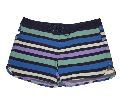 Patagonia Swim Shorts Women’s Sz 14 Board Shorts Striped Beach Surf Active