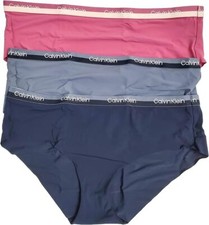 Calvin Klein Ladies 3-Pack Hipster Black Grey Magenta,MEDIUM 
