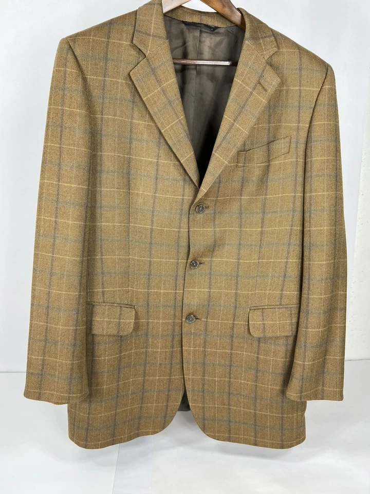 Blazer Loro Piana 42L Cachemira Cuadros Chaqueta Abrigo De Colección Jack Victor Ventana Foto 2 de 4