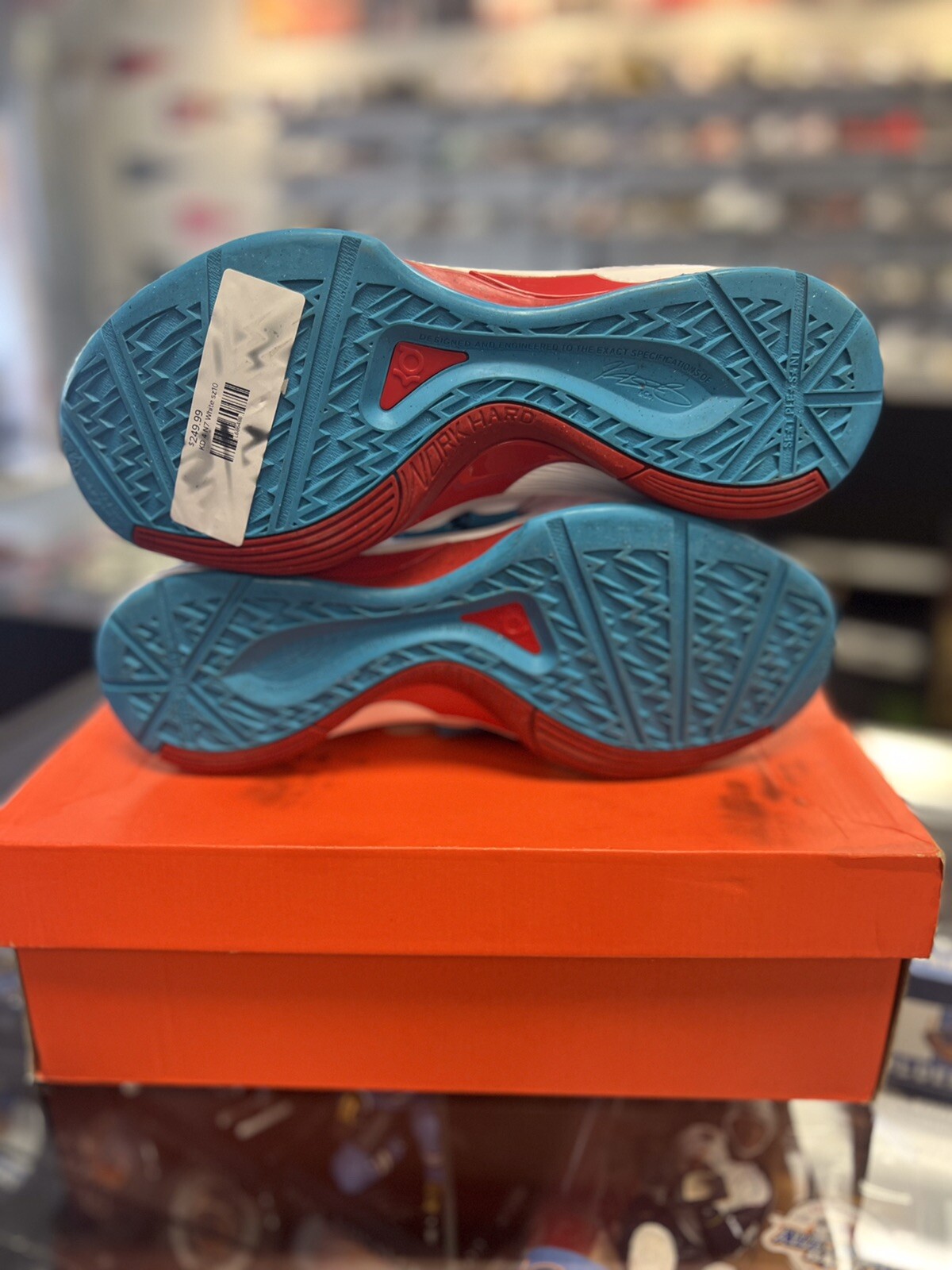 SAOLA Nike Zoom KD 4 N7 (519567 146) bianco rosso blu taglia 10 VNDS SCATOLA ORIGINALE