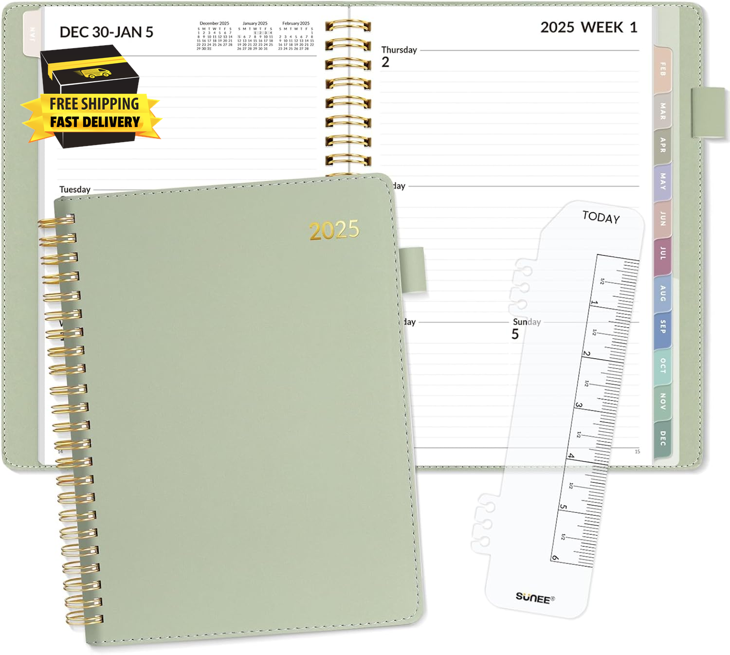2025 Weekly & Monthly Planner 6.4