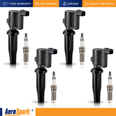 4 Ignition Coils & 4 Iridium Spark Plugs for Ford Escape 2009-2019 2.5L l4 FD505