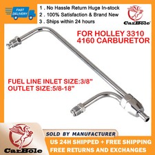 For Holley 3310 4160 Carburetor Fits Inlet 38 Hose Chrome Dual Feed Fuel Line
