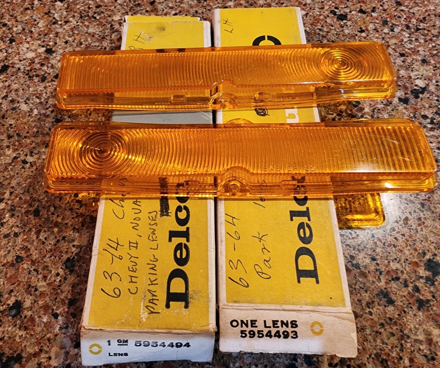 1963 1964 NOS GM Chevy II Nova turn signal lenses new in box Super