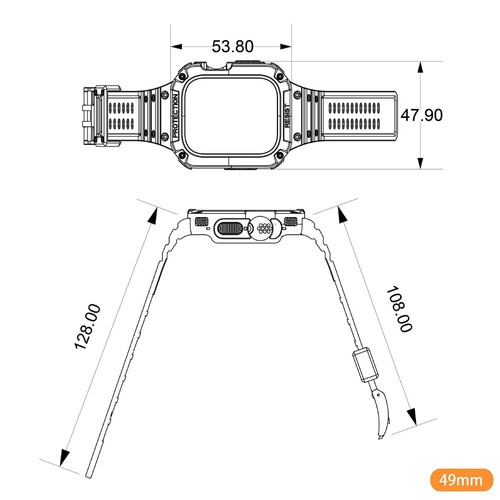 Per Apple Watch Ultra 2 49 mm cinturino sportivo TPU trasparente iWatch + custodia robusta - Foto 10 di 25