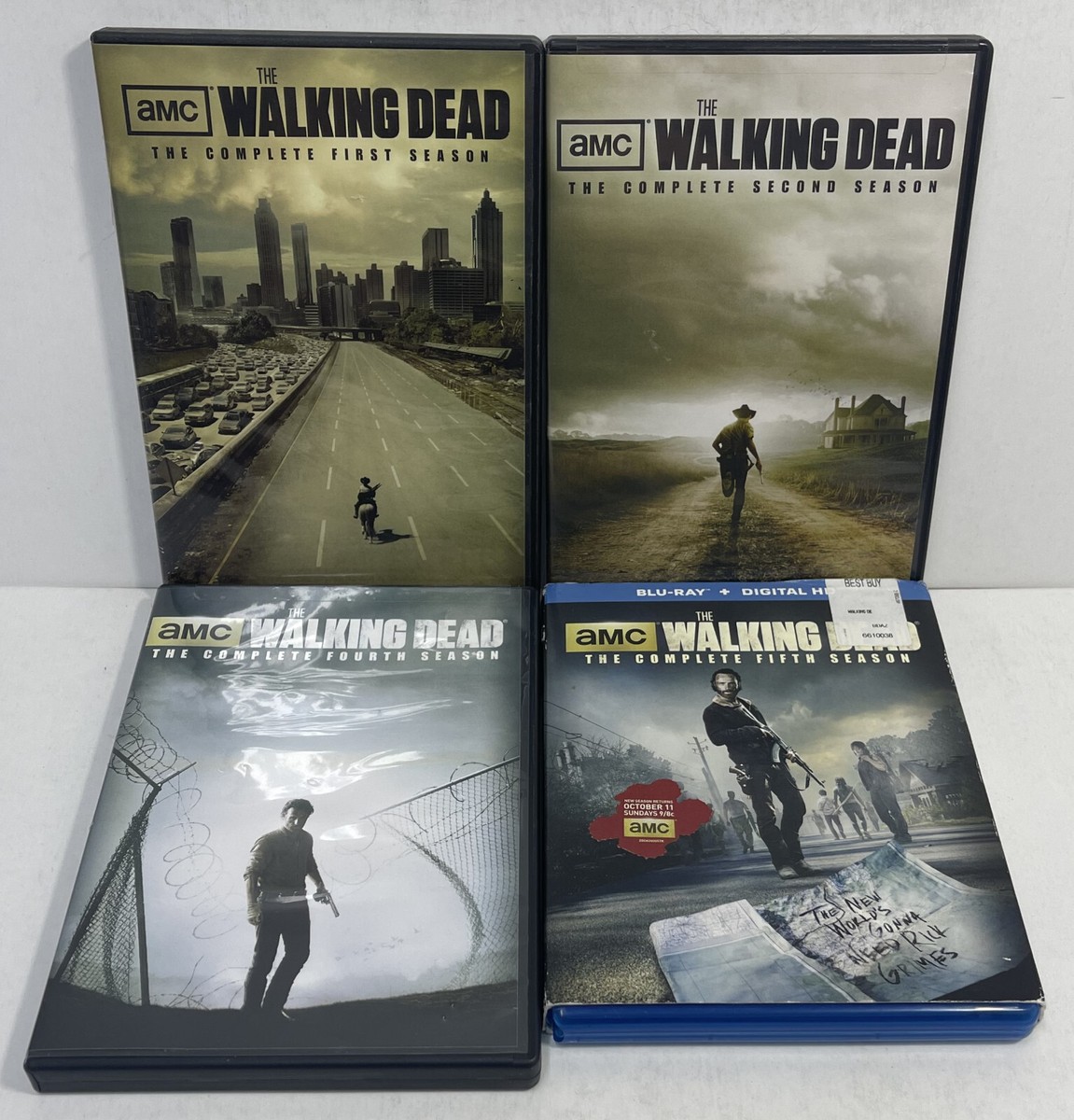 Lot of 4 DVD or Blu-Ray: The Walking Dead Seasons 1, 2, 4, & 5 | eBay