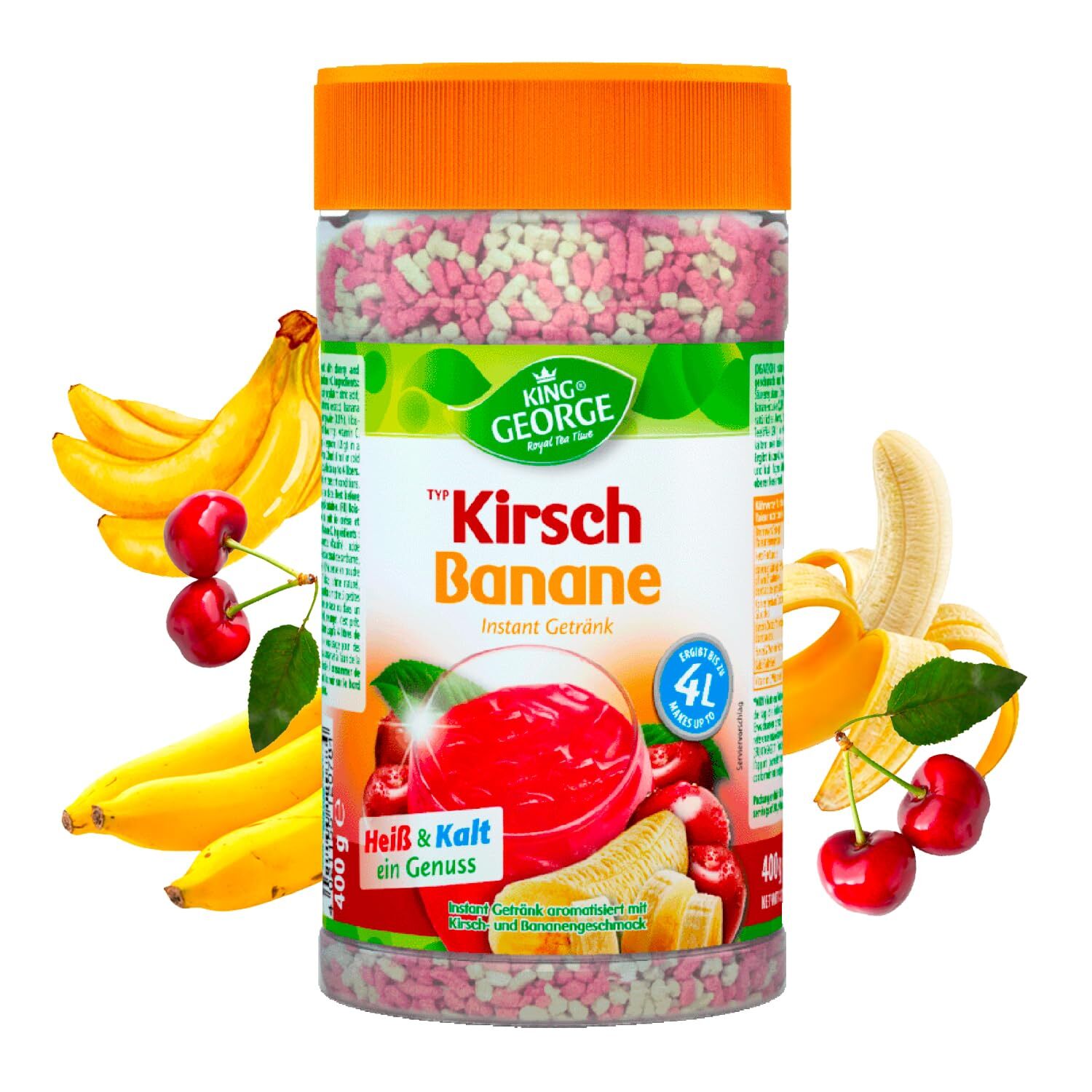 KING GEORGE Instant Tee Kirsch Banane 12 x 400g KiBa Erfrischungsgetränk