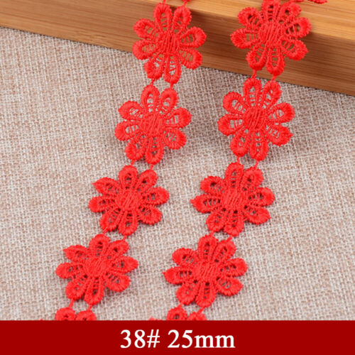 13/15/25mm Guipure Embroidered Daisy Flower Lace Trim Sewing and Embellishment - Picture 49 of 63