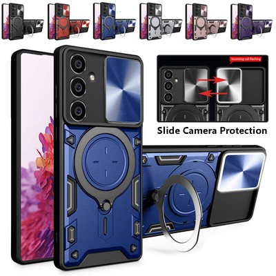 For Samsung S23 Ultra S22 S21 S23FE A54 A53 A33 Magnetic Ring Stand Case Cover