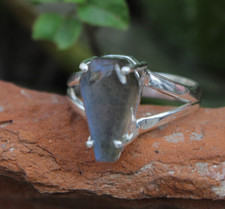 Silver Plated Rings For Women  Girl With Natural Labradorite Gemstone P174