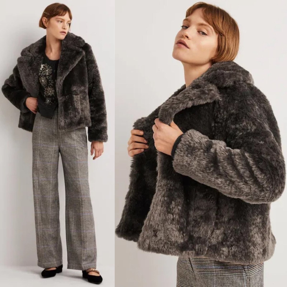 ★GENERAL IDEA★ No-collar fur jacket BROWN WBD4L09520 WBD4L NWT Boden Faux Fur Jacket Coat Size US 12 Chocolate Brown