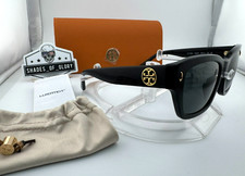 TORY BURCH TY7167U 170987 BLACK GREY SOLID WOMENS SUNGLASSES 53MM AUTHENTIC 192