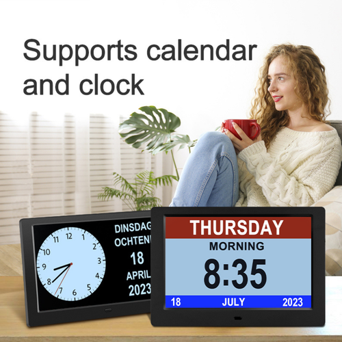 Digital Dementia Day Clock 7/8/10" Large LCD Display Alarm Date Time Year Decor - Picture 24 of 90
