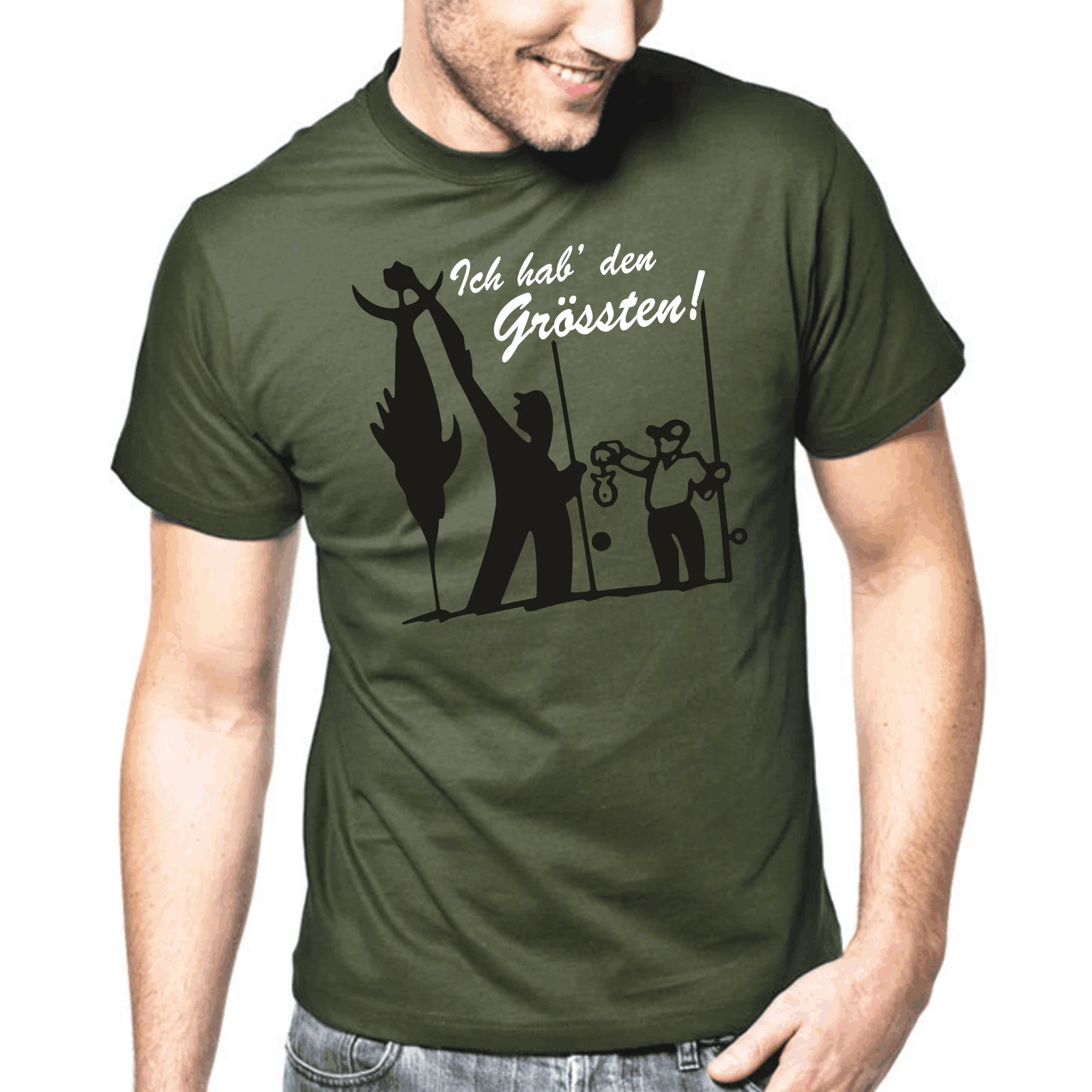 I Hab' Den Largest Fishing Patter Gift Funny Fun Comedy Fun T-Shirt