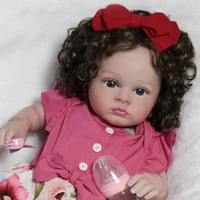 22INCH Handmade Real Reborn Baby Dolls Girl Handmade Lifelike Newborn Doll Xmas