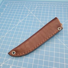 JRE Industries Fixed Blade Knife Sheath Leftyhand Brown Leather Belt Case 7"x5.5