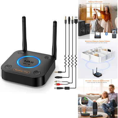 Bluetooth 5.3 Empfänger HiFi Audio Adapter aptX HD Low Latency 3,5mm AUX