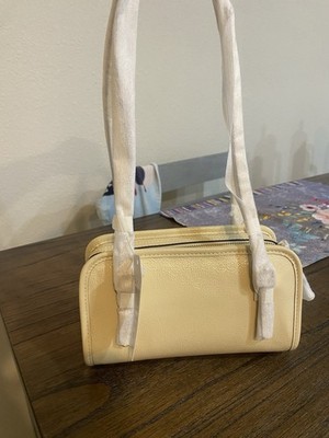 COACH Swing Zip 20 Leather Shoulder Bag Moonlight Yellow NEW