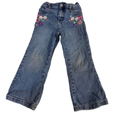 Vintage Skechers retro floral embroidered jeans girls 4T