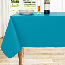 Rectangle Vinyl Tablecloth, Waterproof 120" x 60" Rectangular 1 Turquoise