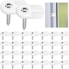 30-Pack Flush Window Screen Clips with Screws for Storm Windows White 