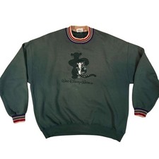 Vintage Disney Sweatshirt Tigger Crewneck Pullover Adult 2XL Green 90s Disney