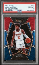 2021 PANINI SELECT TRI-COLOR PRIZM #157 MILES MCBRIDE PSA 10