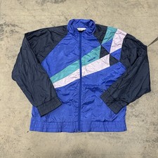 Vintage 80s Adidas Geometric Color Block Track Jacket Size Small