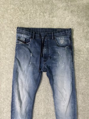 Diesel Jogger Jeans Mens 30x29 Blue Narrot NE Distressed Denim