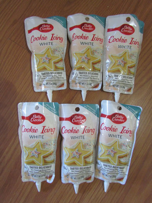6 Pack Betty Crocker Cookie Icing White 7 OZ each does 12 2-Inch Cookies Aug '26