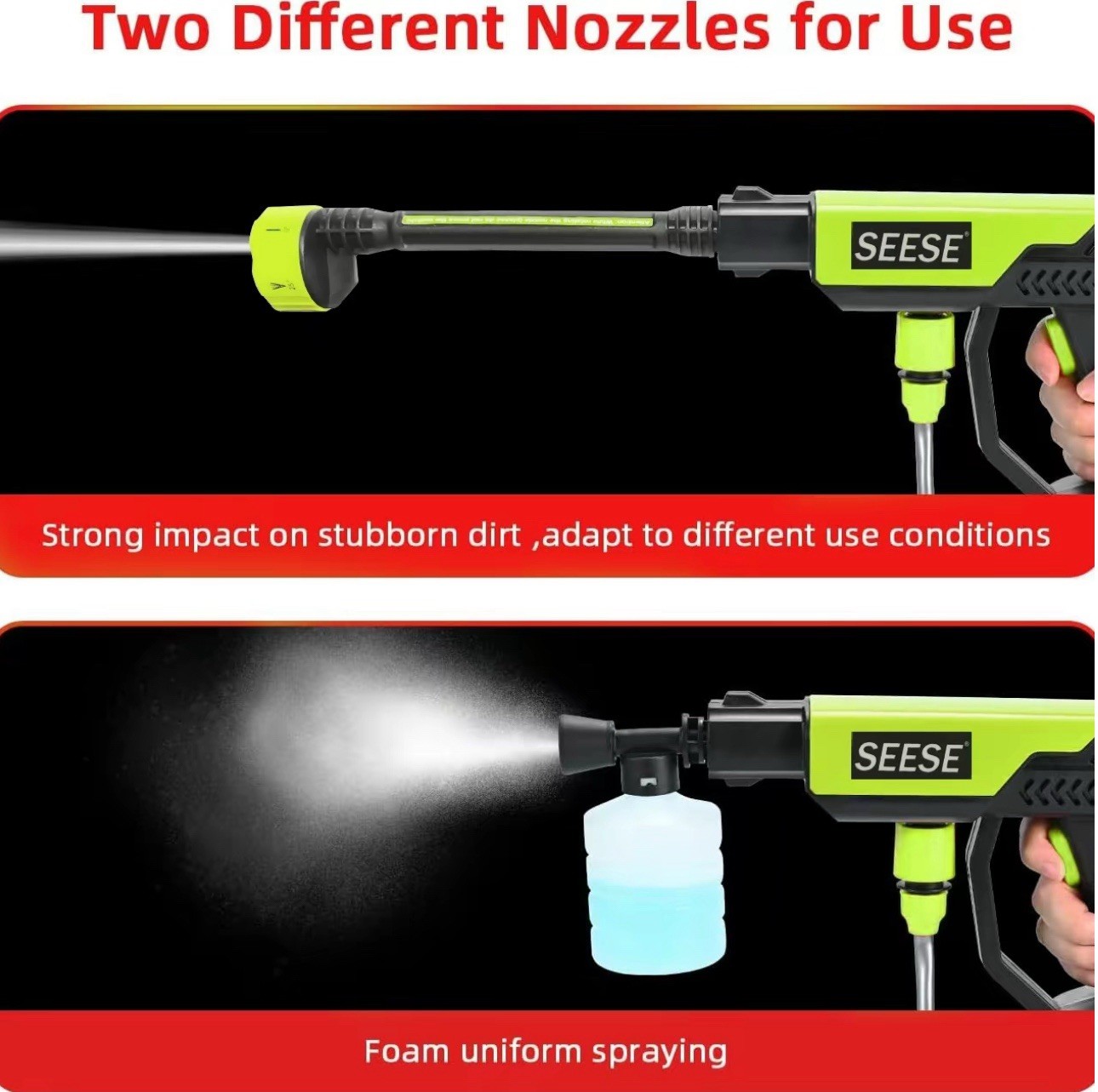 Cordless Water Gun High Pressure Washer Cleaner Single Port Charging for Car