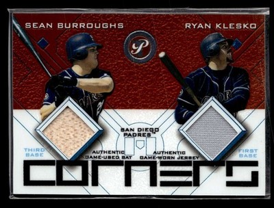 2003 Topps Pristine Sean Burroughs Ryan Klesko Corners Dual Relic #PC-BK UX4986