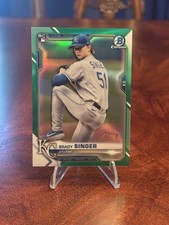 2021 Bowman Chrome Green Refractor 43 Brady Singer RC Rookie /99 Royals