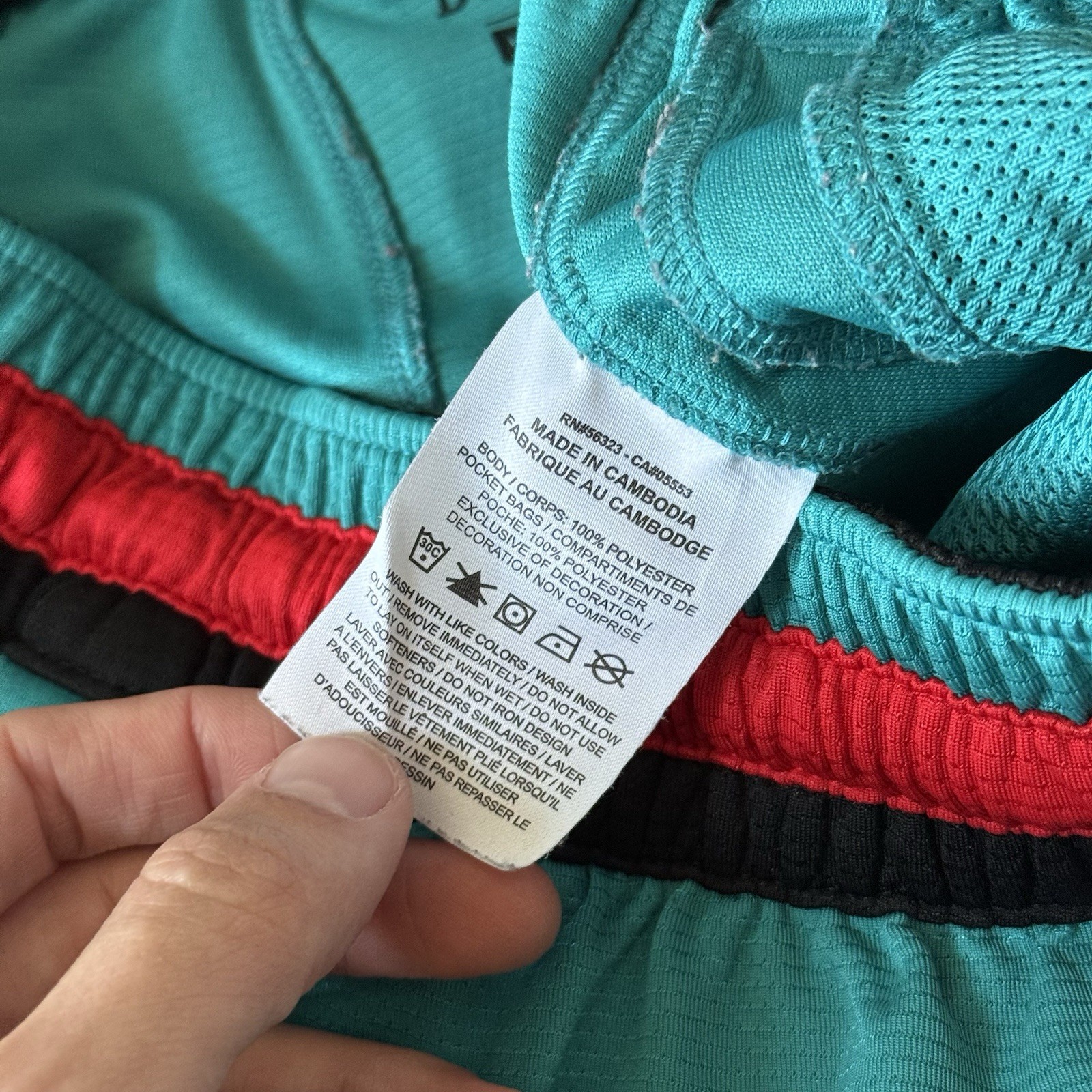 Nike Dri-FIT Men's Athletic Mesh Shorts Blue Red Black Geometric Size M thumbnail 7