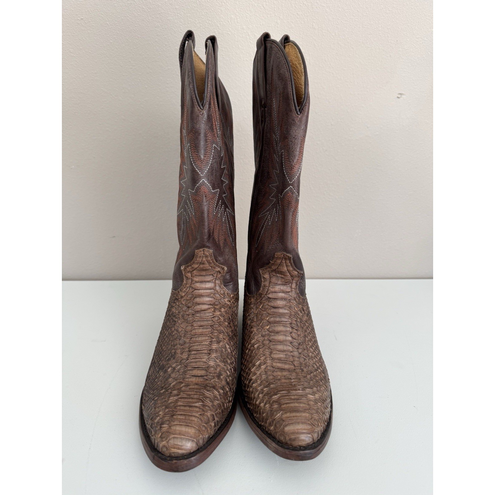 Stetson Dynamite Python Cowboy Boots Round Toe Ha… - image 2