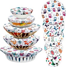 10 Pcs Bowl Covers Reusable in 5 Size Stretch...