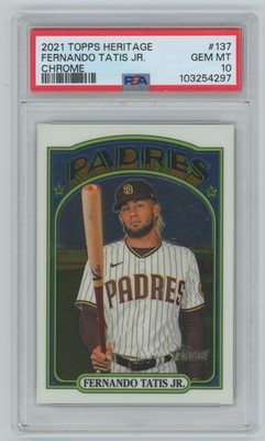 Fernando Tatis Jr. 2021 Topps Heritage Chrome Pop of 5! /999 PSA 10 #137 San