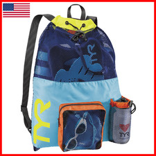 Tyr Big Mesh Mummy Backpack For Swim Gym And Workout Gear Black 40-Liter