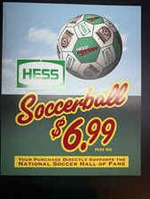 Vintage Hess Soccer Ball Sign- National Soccer Hall Of Fame- Promo Display Rare
