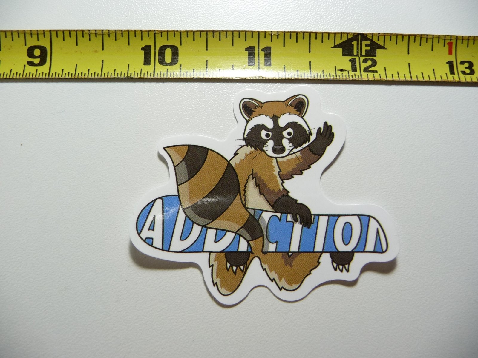 RACCOON SNOWBOARDING #2 DECAL STICKER WILD ANIMAL PET BANDIT MASKED