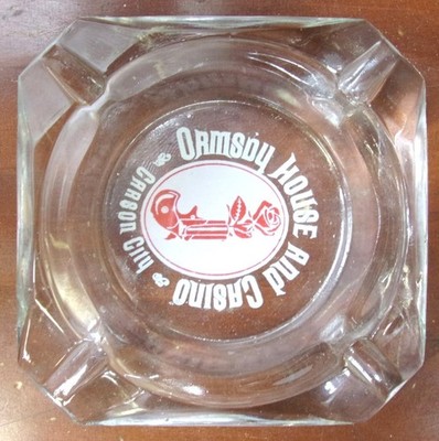 Vintage ORMSBY HOUSE & CASINO Glass Ash Tray, Rare Beautiful, Carson City Nevada