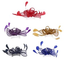 Damen Fascinator Haarkamm Cocktail Party Kopfschmuck  Feder Haar Haarschmuck