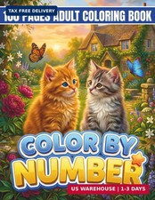 100 Page Color By Number Adult Coloring Book 100 Easy Large Print Color By Nu...