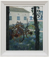 Pauline Plummer (b.1933) - 20th Century Oil, Hay Rake in the Bluebells